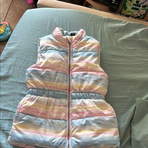 Calvin Klein Pastel Striped Puffer Vest